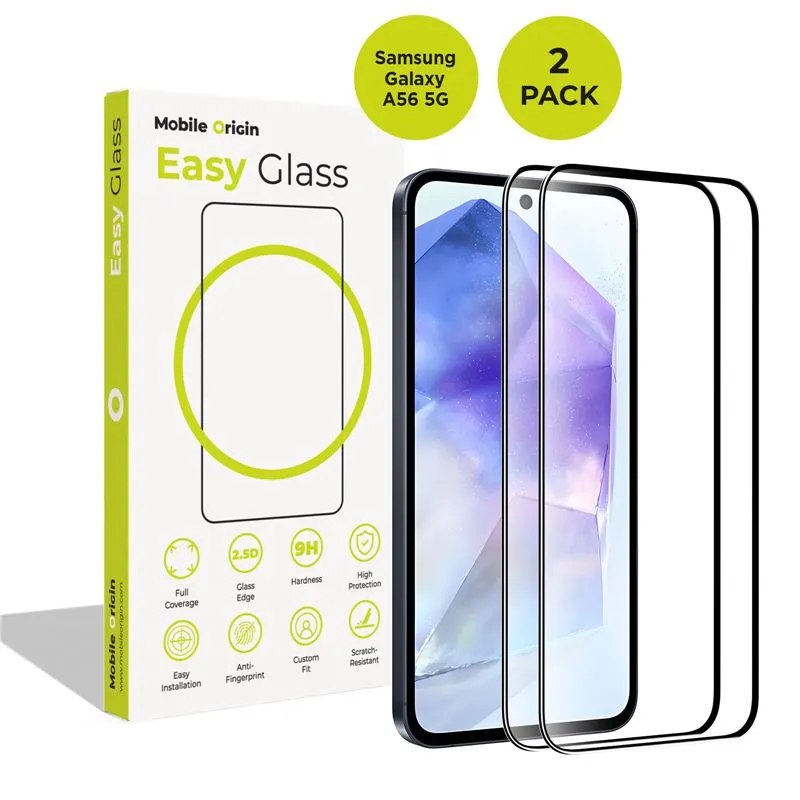 Set 2 folii sticla Mobile Origin EasyGlass compatibila cu Samsung Galaxy A56 5G, Transparent