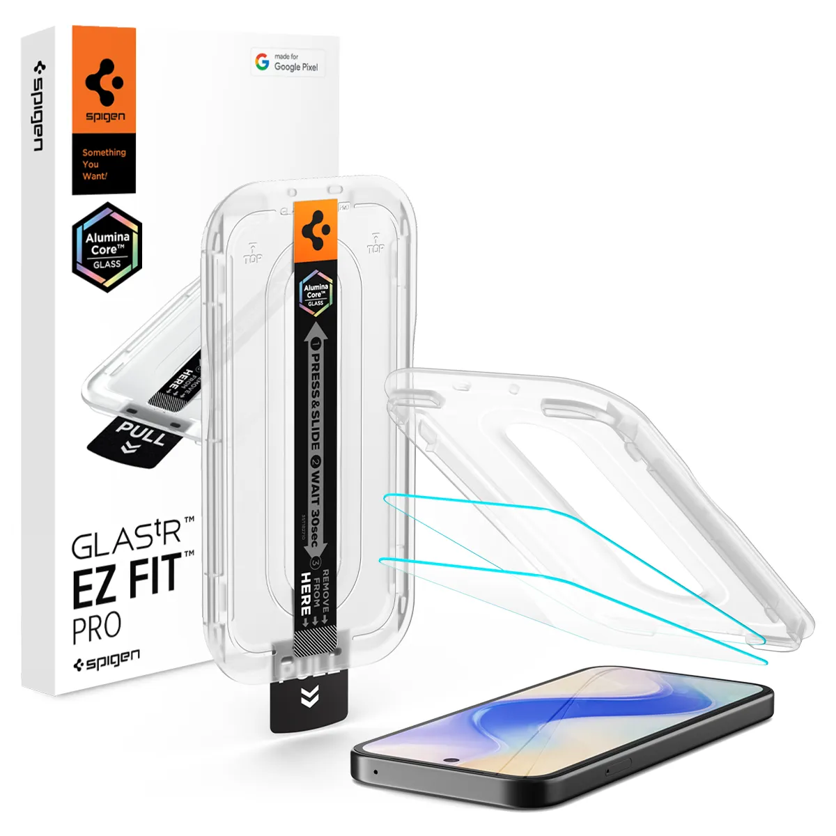 Set 2 folii sticla securizata Spigen Glass tR EZ Fit Pro compatibile cu Google Pixel 10a, Transparent