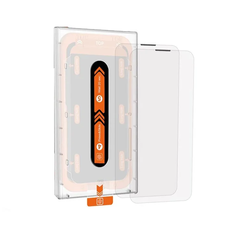 Set 2 folii sticla transparente cu sistem de montare Mobile Origin Screen Guard compatibil cu iPhone 14 Plus / 13 Pro Max