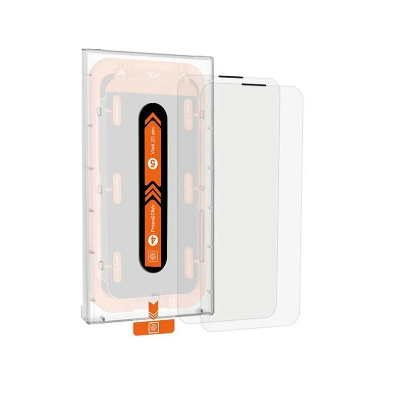 Set 2 folii sticla transparente cu sistem de montare Mobile Origin Screen Guard compatibil cu iPhone 14 Pro