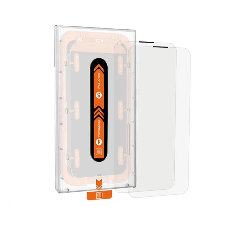 Set 2 folii sticla transparente cu sistem de montare Mobile Origin Screen Guard compatibil cu iPhone 14 Pro Max