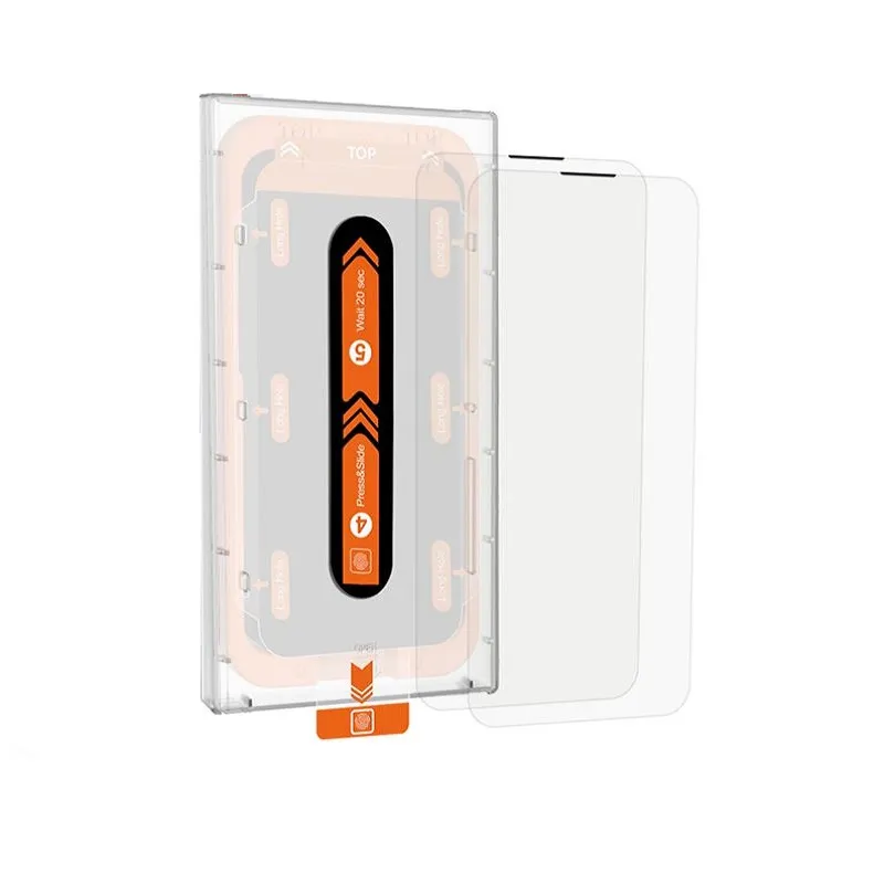 Set 2 folii sticla transparente cu sistem de montare Mobile Origin Screen Guard compatibil cu iPhone 16e / 14 / 13 Pro / 13