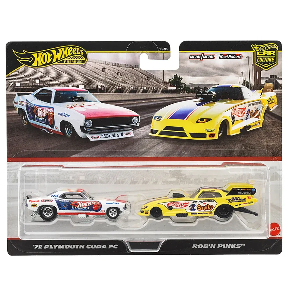 Set 2 masini metalice, Hot Wheels, 72 Plymouth Cuda FC si Rob N Pinks, JBL01
