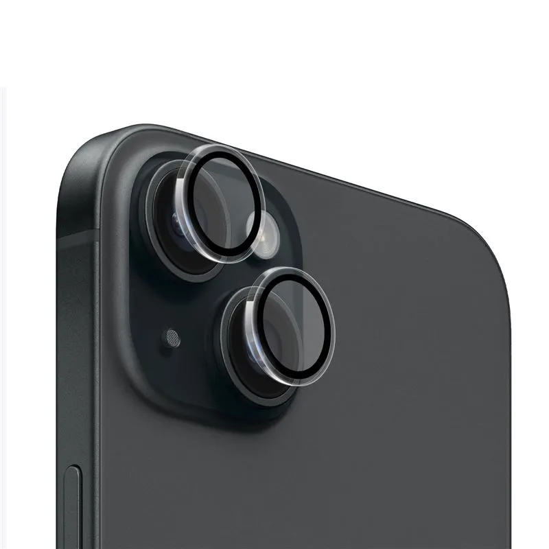 Set 2 protectii sticla camera foto Mobile Origin Easy Lens Guards compatibil cu iPhone 15 / 15 Plus Clear