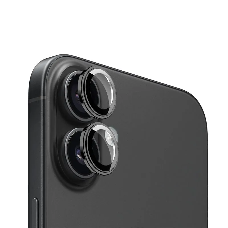 Set 2 protectii sticla camera foto Mobile Origin Easy Lens Guards compatibil cu iPhone 16 / 16 Plus Black
