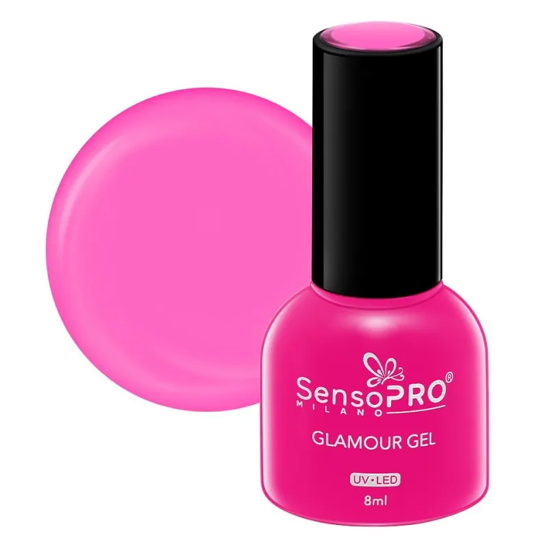 Set 2 x Oja Semipermanenta Glamour Gel SensoPRO Milano 8 ml, Give Me Pink! 52