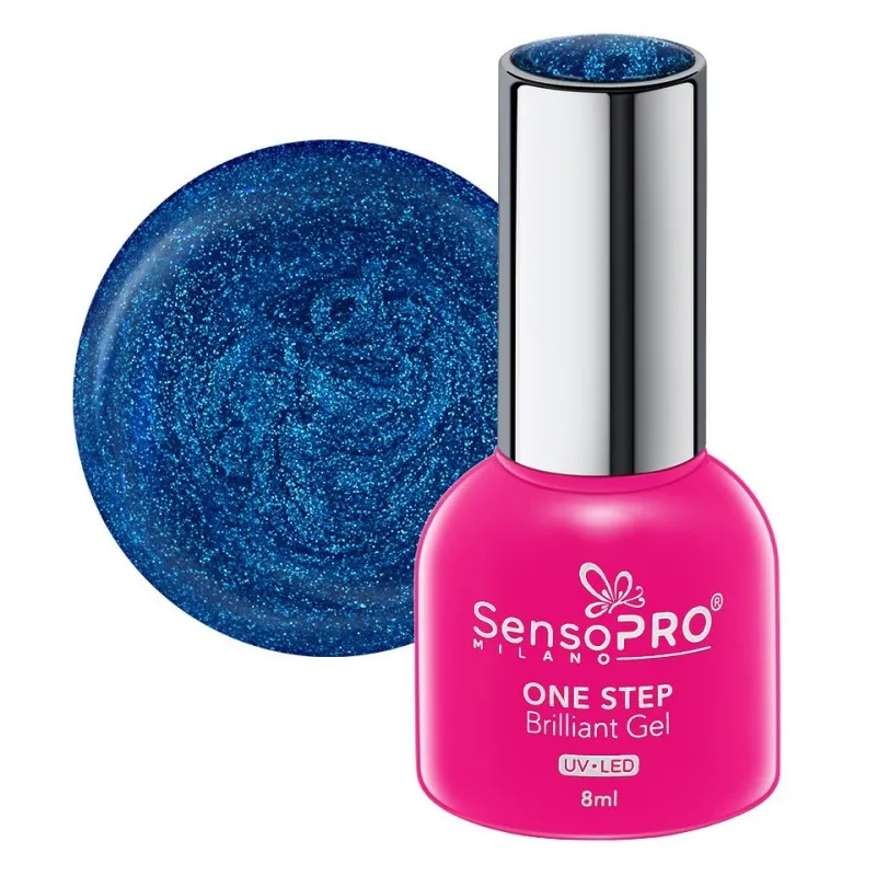 Set 2 x Oja Semipermanenta One Step Brilliant Gel SensoPRO Milano 8 ml, Blue Diamond 79
