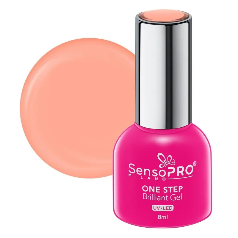 Set 2 x Oja Semipermanenta One Step, Brilliant Gel SensoPRO Milano, 8 ml, Coral Shine 106