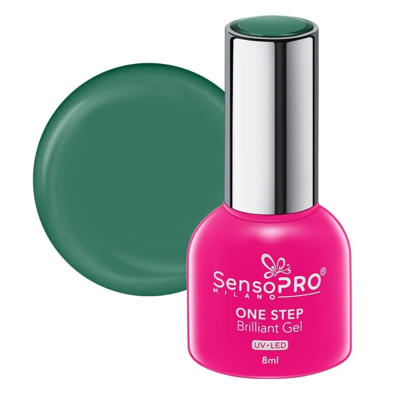 Set 2 x Oja Semipermanenta One Step Brilliant Gel SensoPRO Milano 8 ml, Spicy Green 54