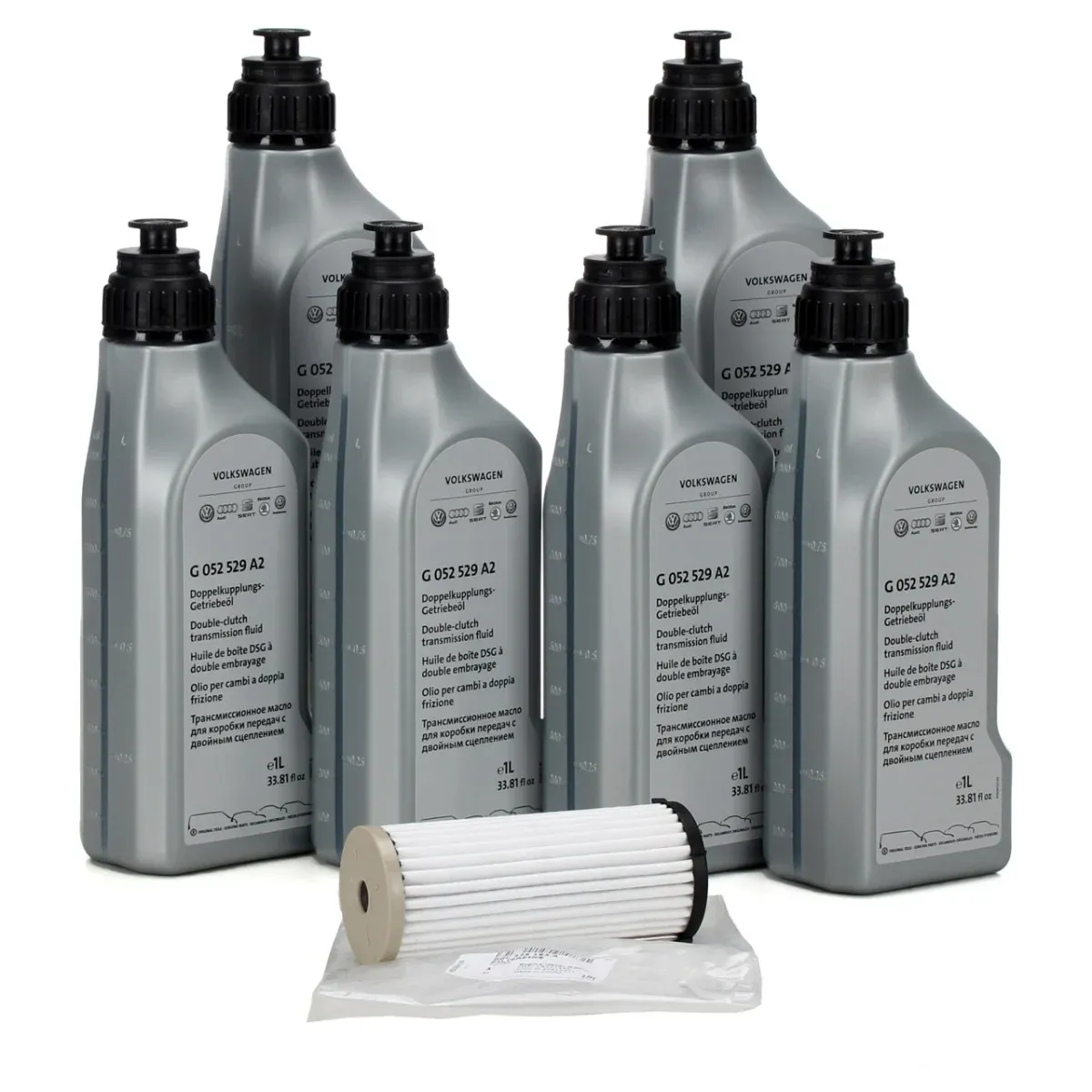 Set 6 Buc Ulei Transmisie Automata DSG Oe Audi A3 8V7 2012-2017 1L G052529A2 + Filtru Hidraulic Cutie De Viteze Automata Oe Audi A3 8V7 2012-2017