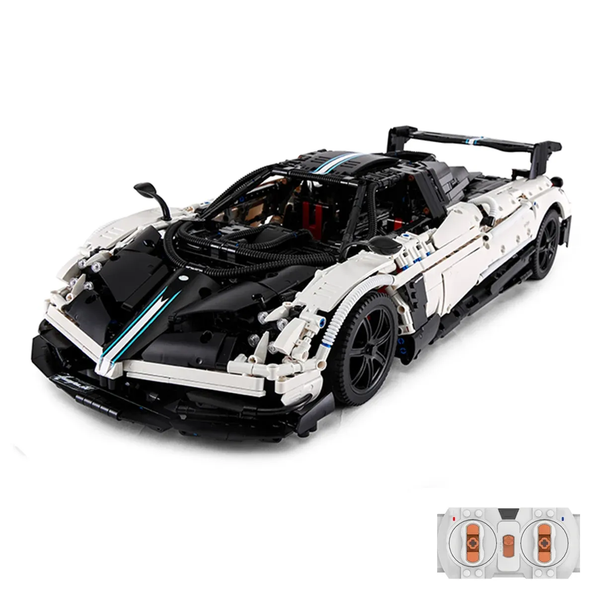 Set constructie masinuta cu telecomanda, Rastar, Pagani Huayra, Alb, 1:8, 2899 piese