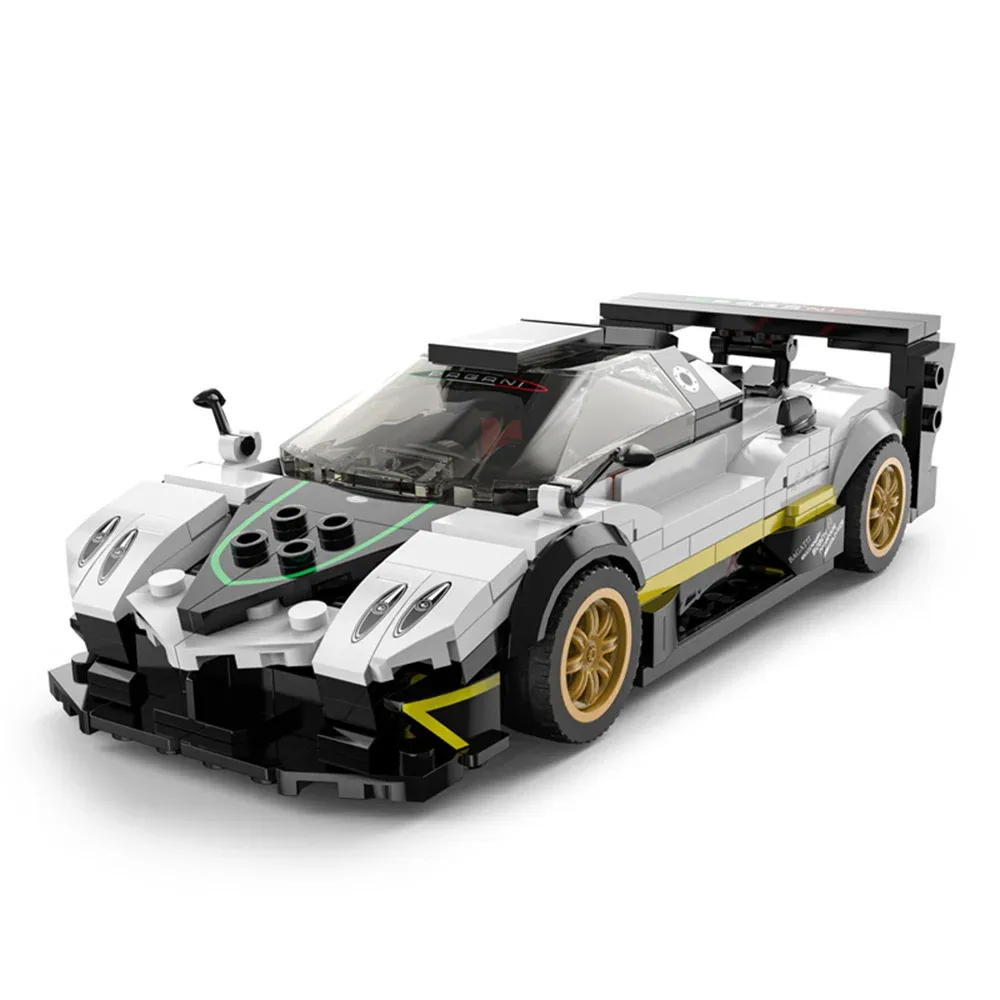 Set constructie masinuta, Rastar, Pagani Zonda R, Alb, 1:28, 387 piese