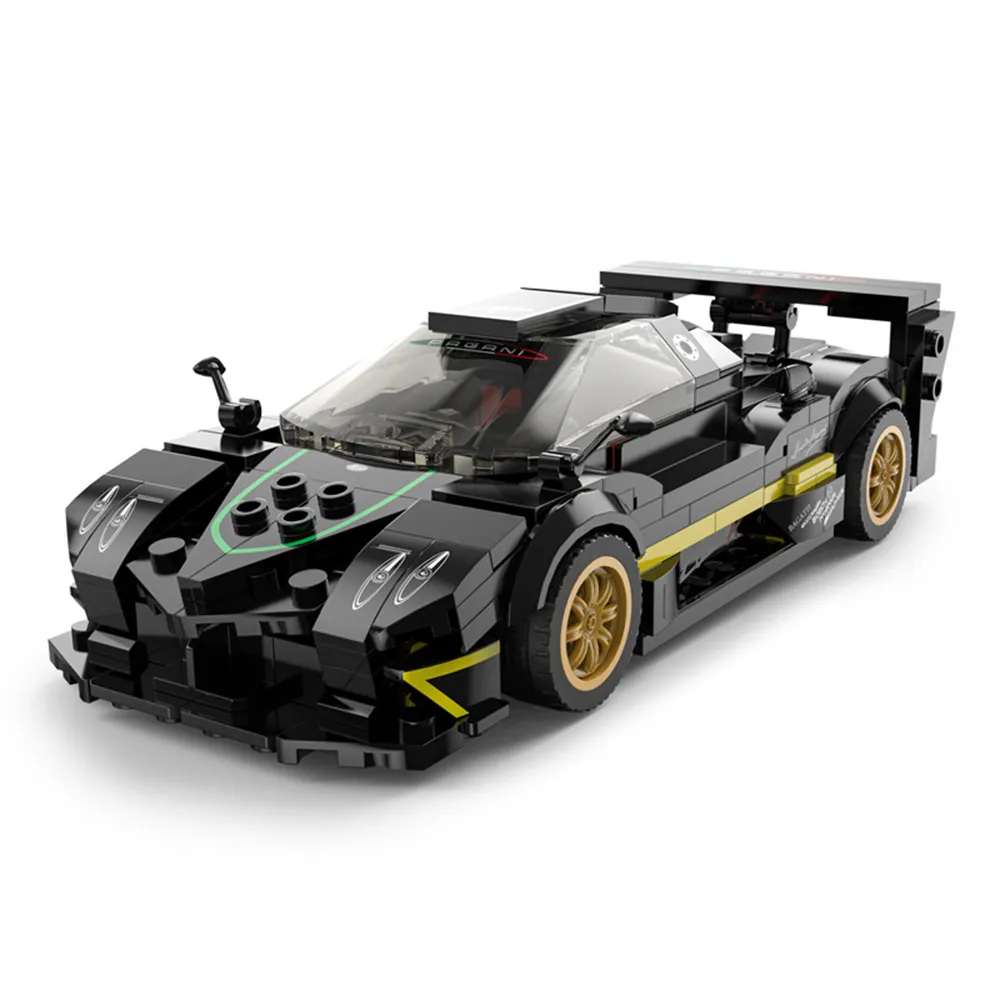 Set constructie masinuta, Rastar, Pagani Zonda R Negru, 1:28, 387 piese