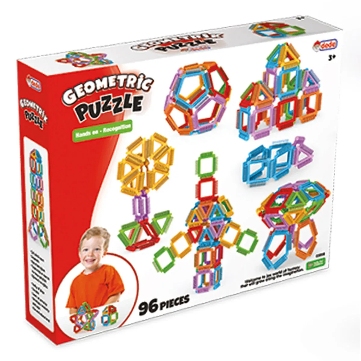 Set de constructie, Dede, Geometric Puzzle, 96 piese