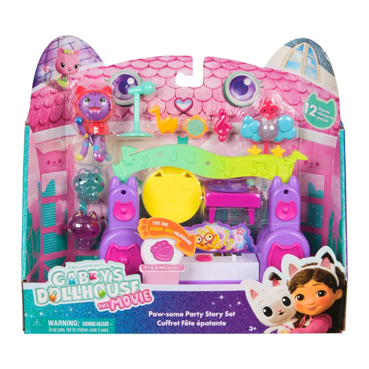 Set de joaca cu figurine, Gabbys Dollhouse, Paw-some Party Story, 12 piese, 6074118