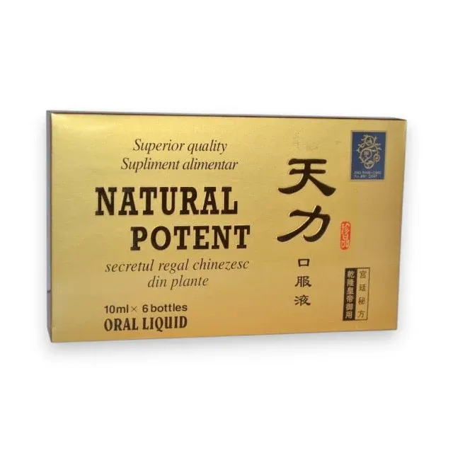 Set fiole NATURAL POTENT, soluție orală pentru susținerea potenței și a erecțiilor puternice, 6 fiole