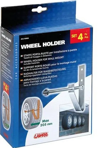 Set patru suporti anvelope pentru perete, Lampa