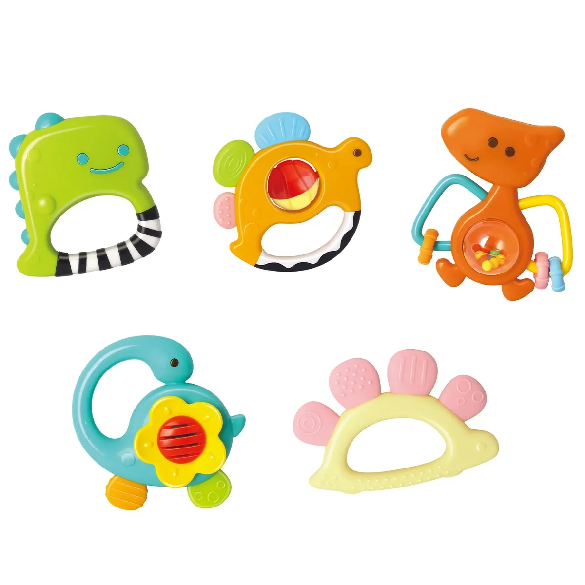 Set zornaitoare pentru dentitie, Minibo, Dinozauri