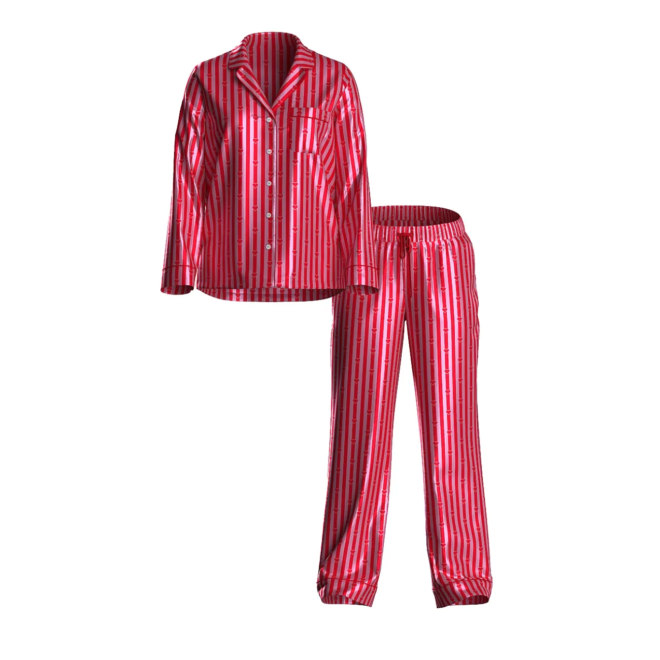 Signature satin long pajama set - print Xl