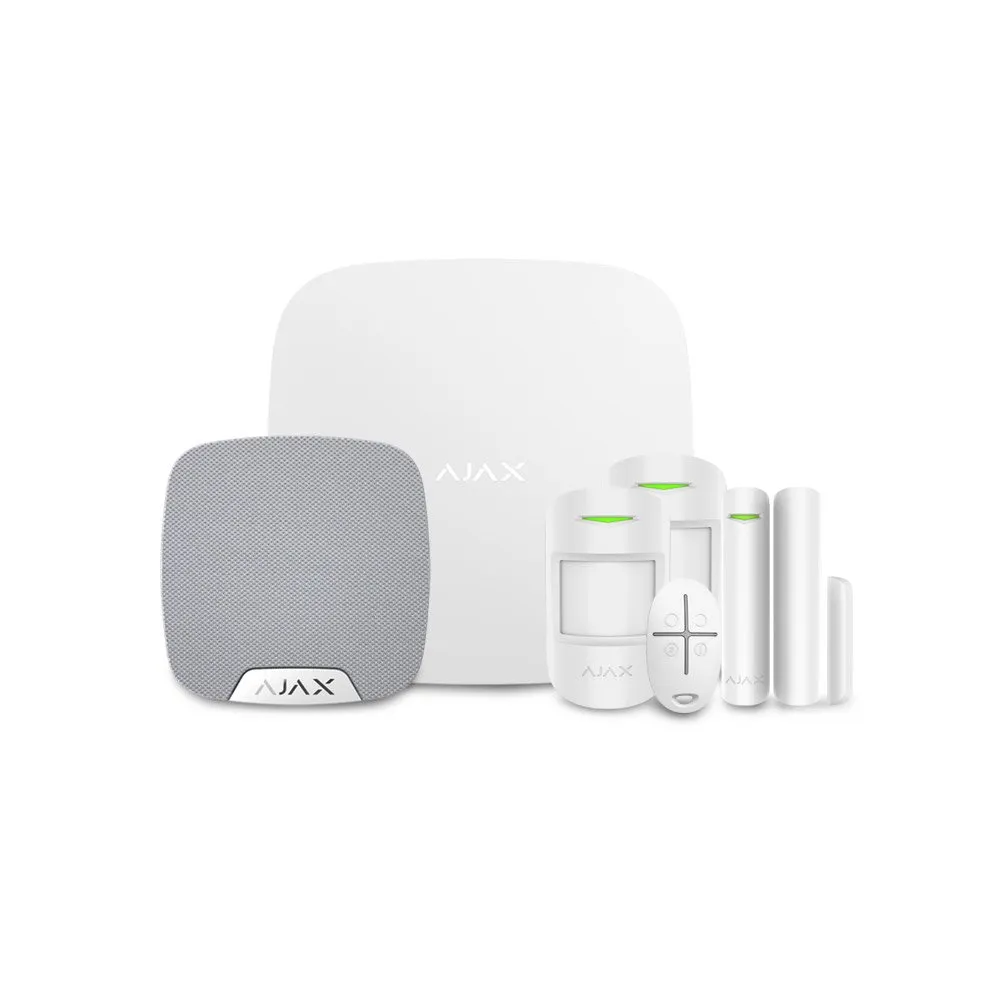 Sistem de alarma wireless Ajax Intrusion Security, 12 m, 88 grade, pet immunity, 868 MHz, 4 butoane, buton de panica, 105 dB