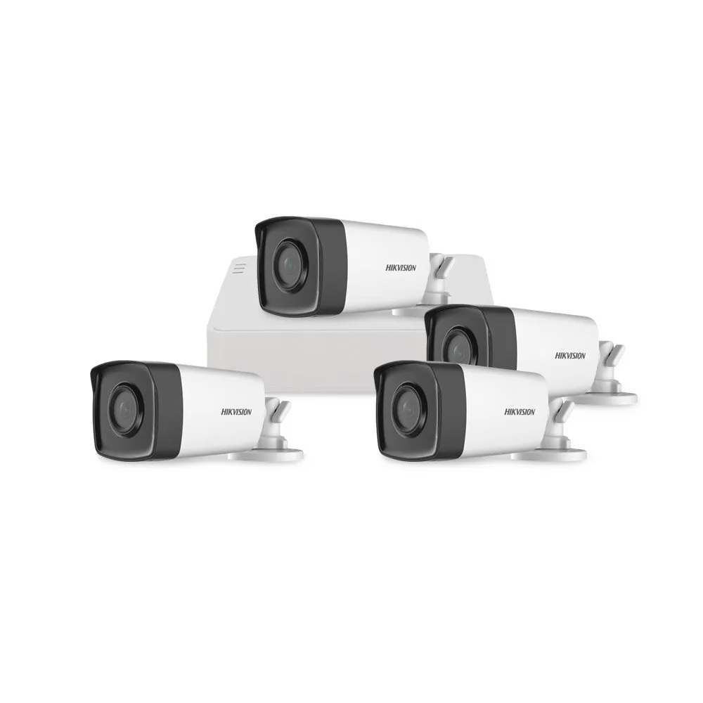 Sistem supraveghere exterior basic HikVision, 4 camere, 2 MP, 2.8 mm, IR 40 m