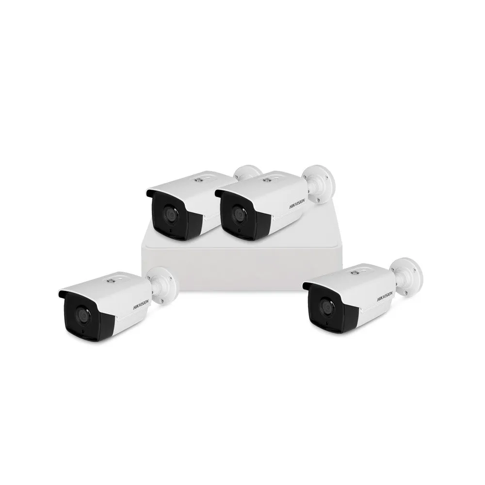 Sistem supraveghere exterior basic HikVision, 4 camere, 2 MP, IR 80 m, 3.6 mm