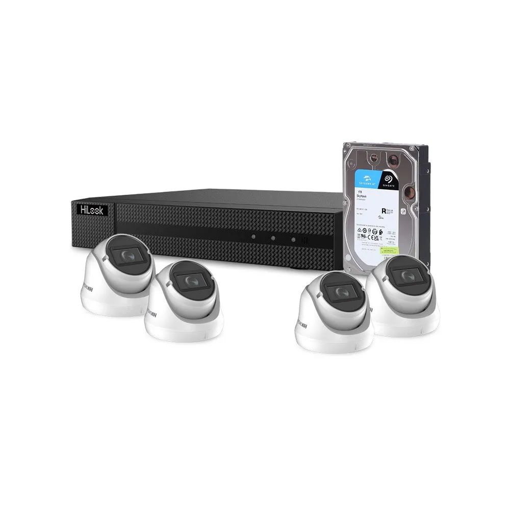 Sistem supraveghere interior HikVision KIT-HK-4EXT2MP40IR-1HDD-V2, 4 camere, 2 MP, 2.7-13.5 mm, IR 40 m + HDD gratis