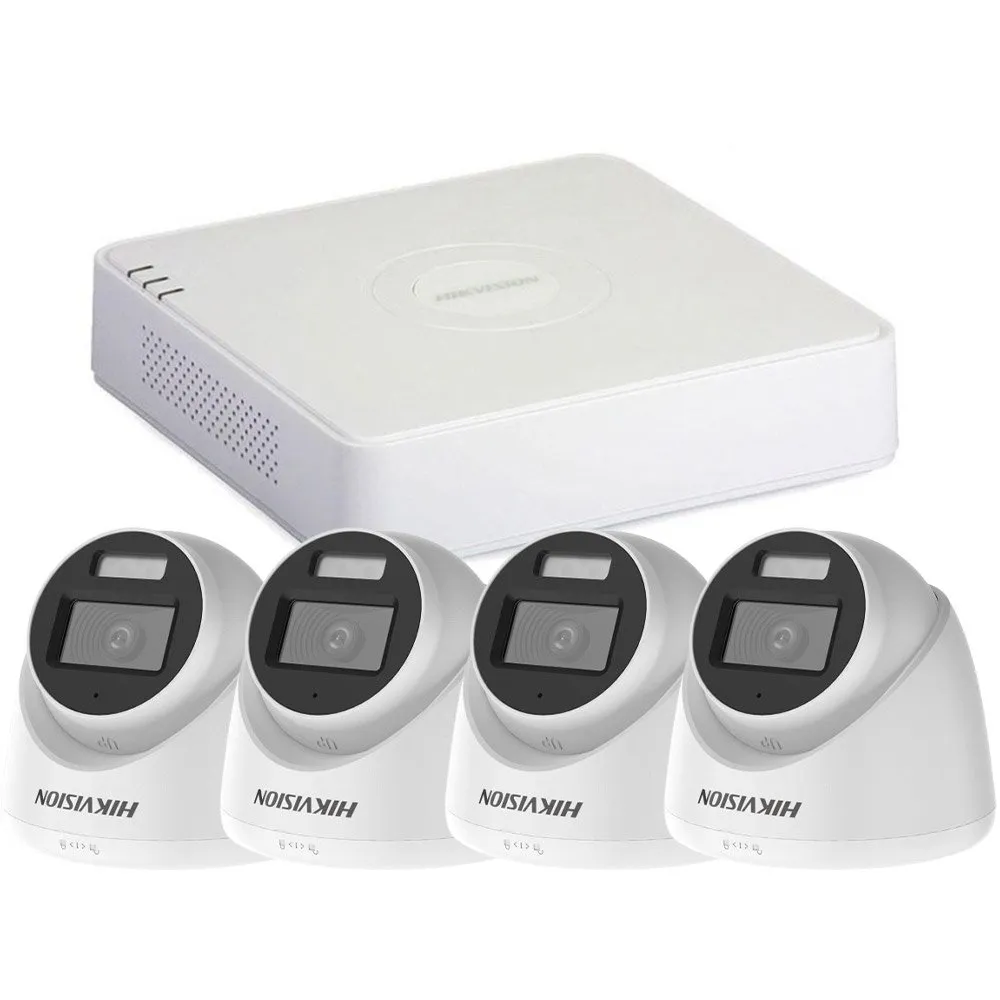 Sistem supraveghere interior Hikvision Smart Hybrid Light KIT-HK-4INT2MP40IR20A, 2 MP, IR 40 m, lumina alba 20 m, 2.8 mm