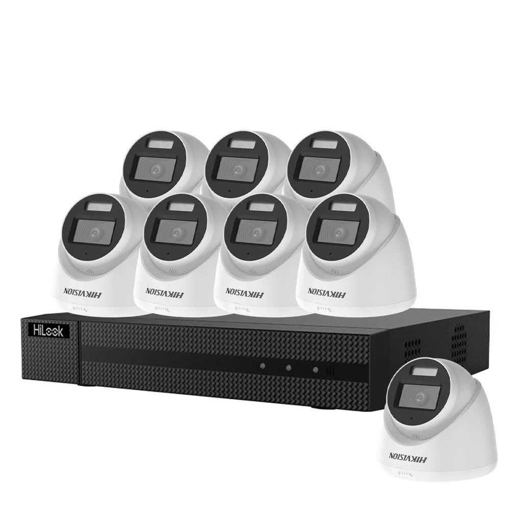 Sistem supraveghere interior Hikvision Smart Hybrid Light KIT-HK-4INT5MP40IR20LA, 5 MP, IR 40 m, lumina alba 20 m, 2.8 mm