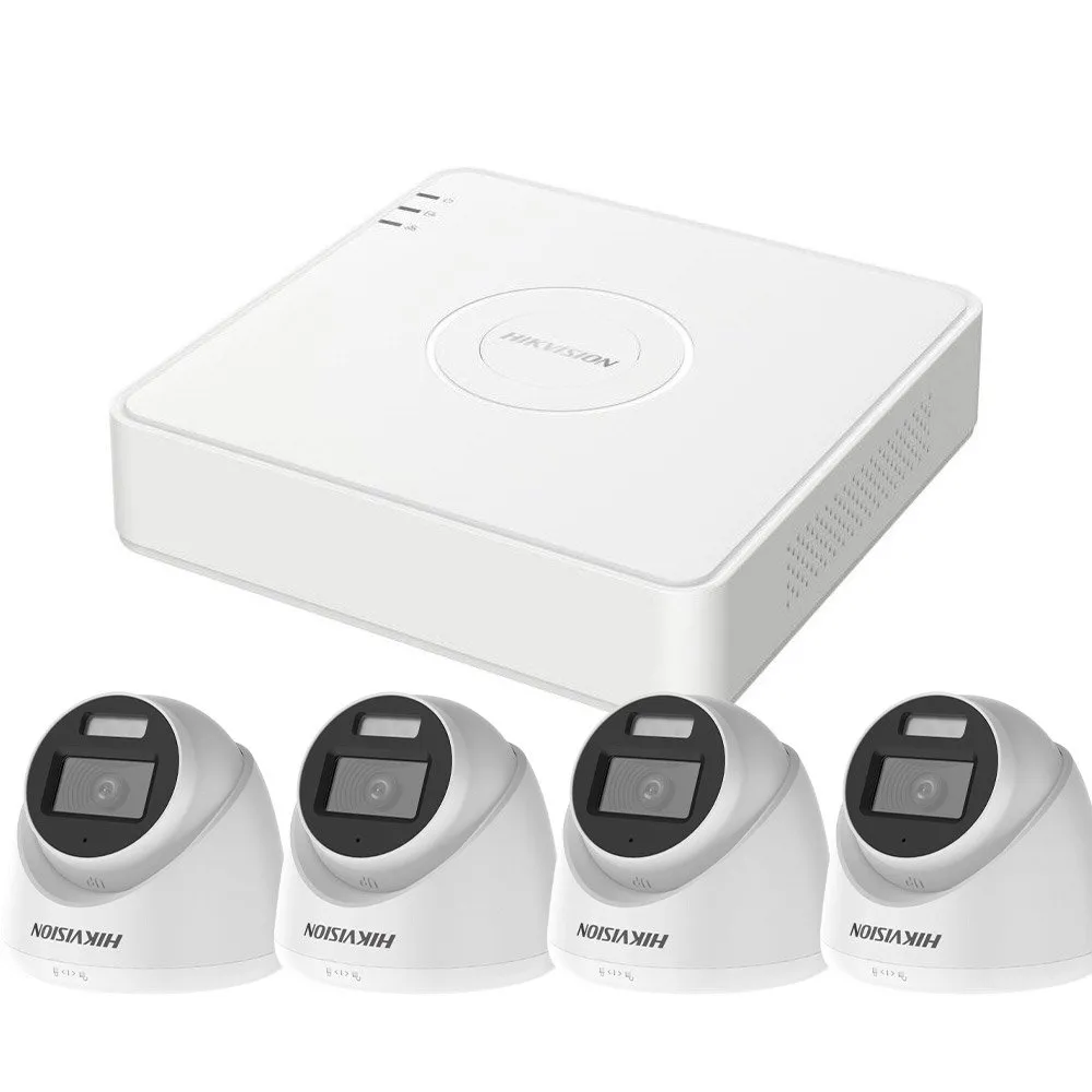 Sistem supraveghere interior Hikvision Smart Hybrid Light KIT-HK-4INT5MP40IR20LA-V2, 5 MP, IR 40 m, lumina alba 20 m, 2.8 mm