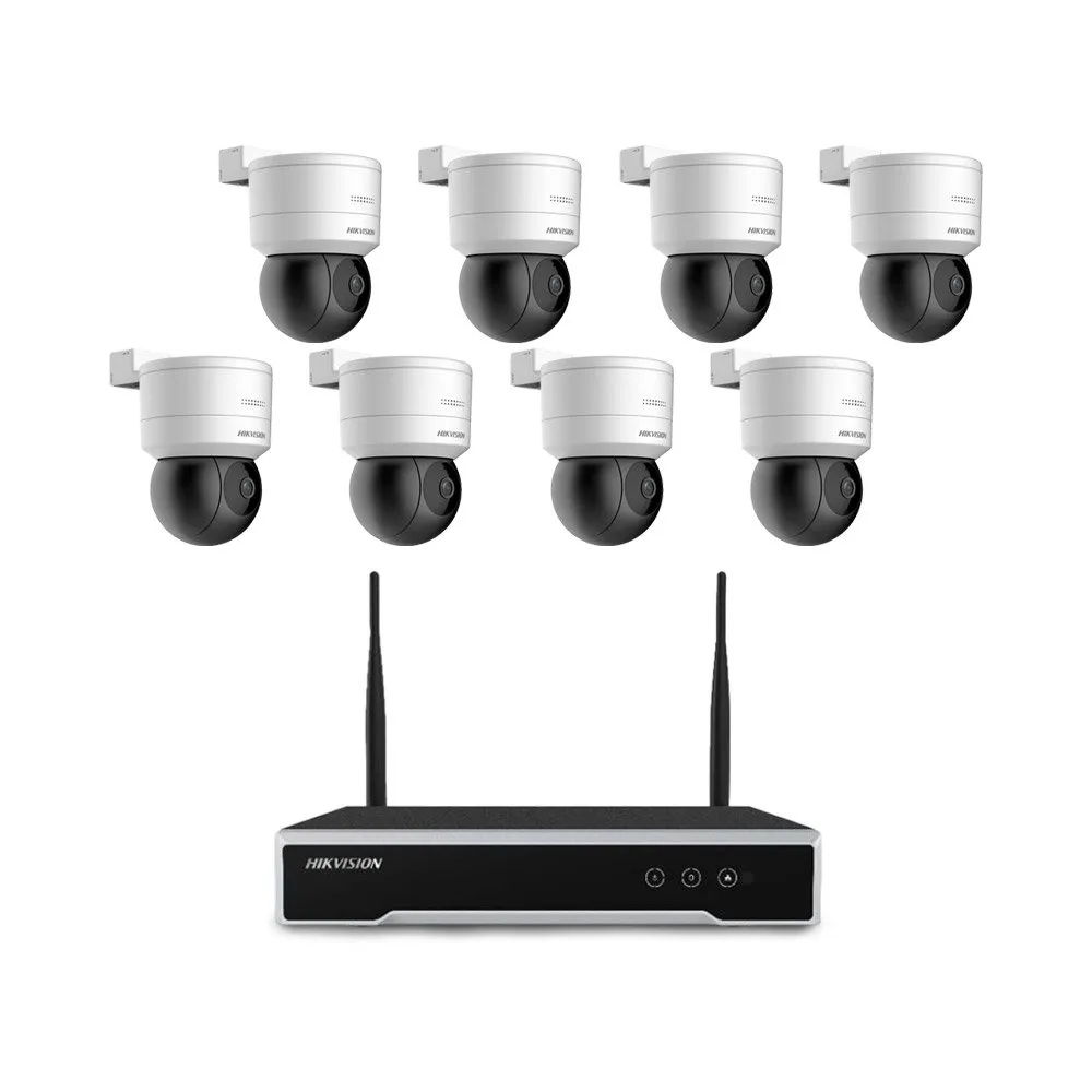 Sistem supraveghere IP interior HikVision KIT-HK-B8EXT2MP15IR-A, 8 camere, 2 MP, 4 mm, IR 15 m, slot card, microfon, difuzor