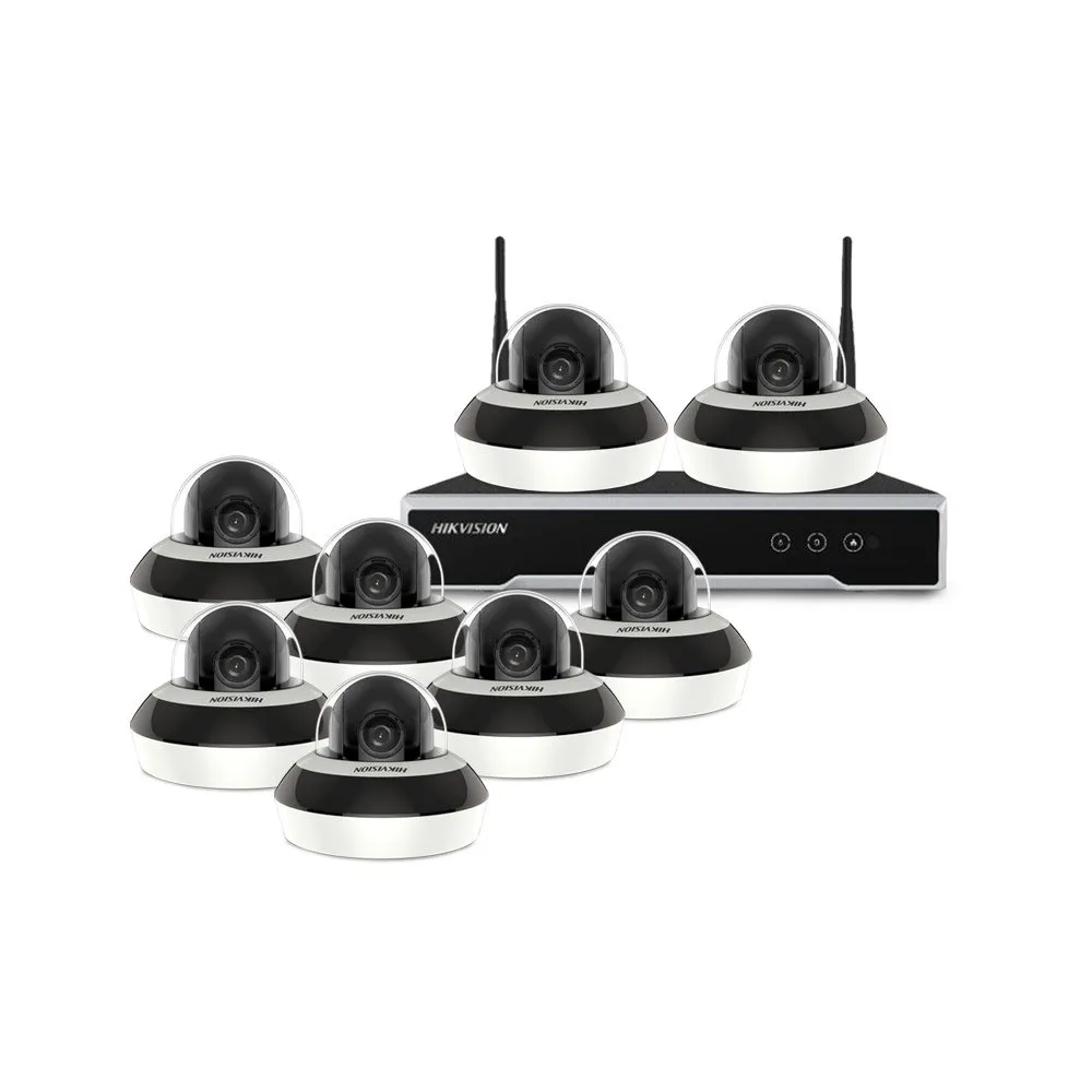 Sistem supraveghere IP interior HikVision KIT-HK-B8EXT2MP20IR-A-P, 8 camere, 2 MP, 2.8 - 12 mm, IR 20 m, PoE, slot card, microfon