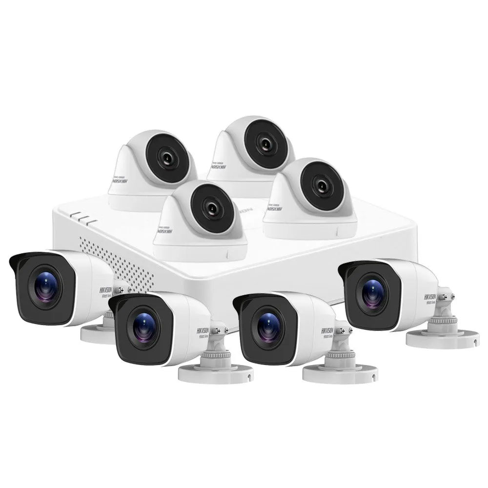 Sistem supraveghere mixt Hikvision HiWatch HW-8MXTIR20-2MP, 4 camere exterior / 4 camere interior, 2 MP, 2.8 mm, IR 20