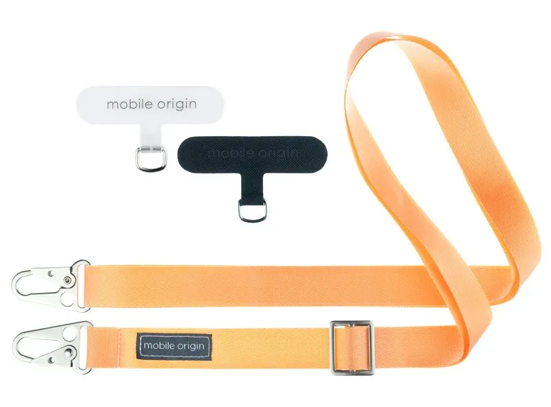 Snur pentru carcase Mobile Origin Lanyard Tape, 25 mm, Ajustabil 84-165cm, Peach Fuzz