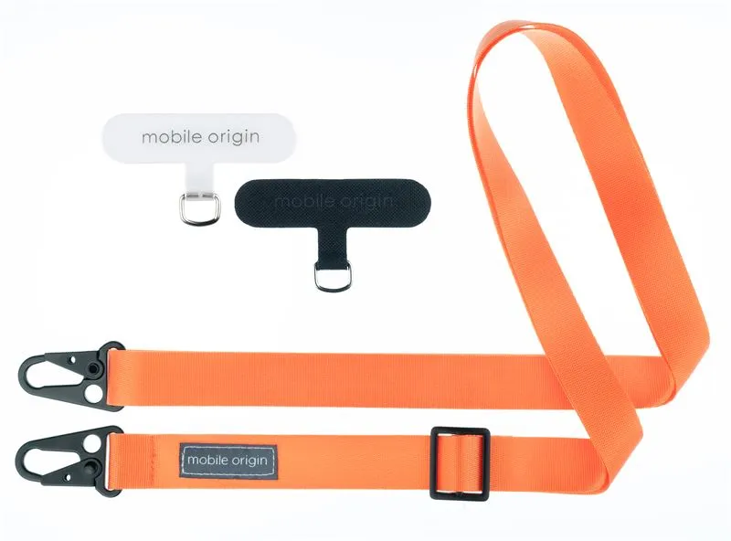 Snur pentru carcase Mobile Origin Lanyard Tape, 25 mm, Ajustabil 84-165cm, Portocaliu