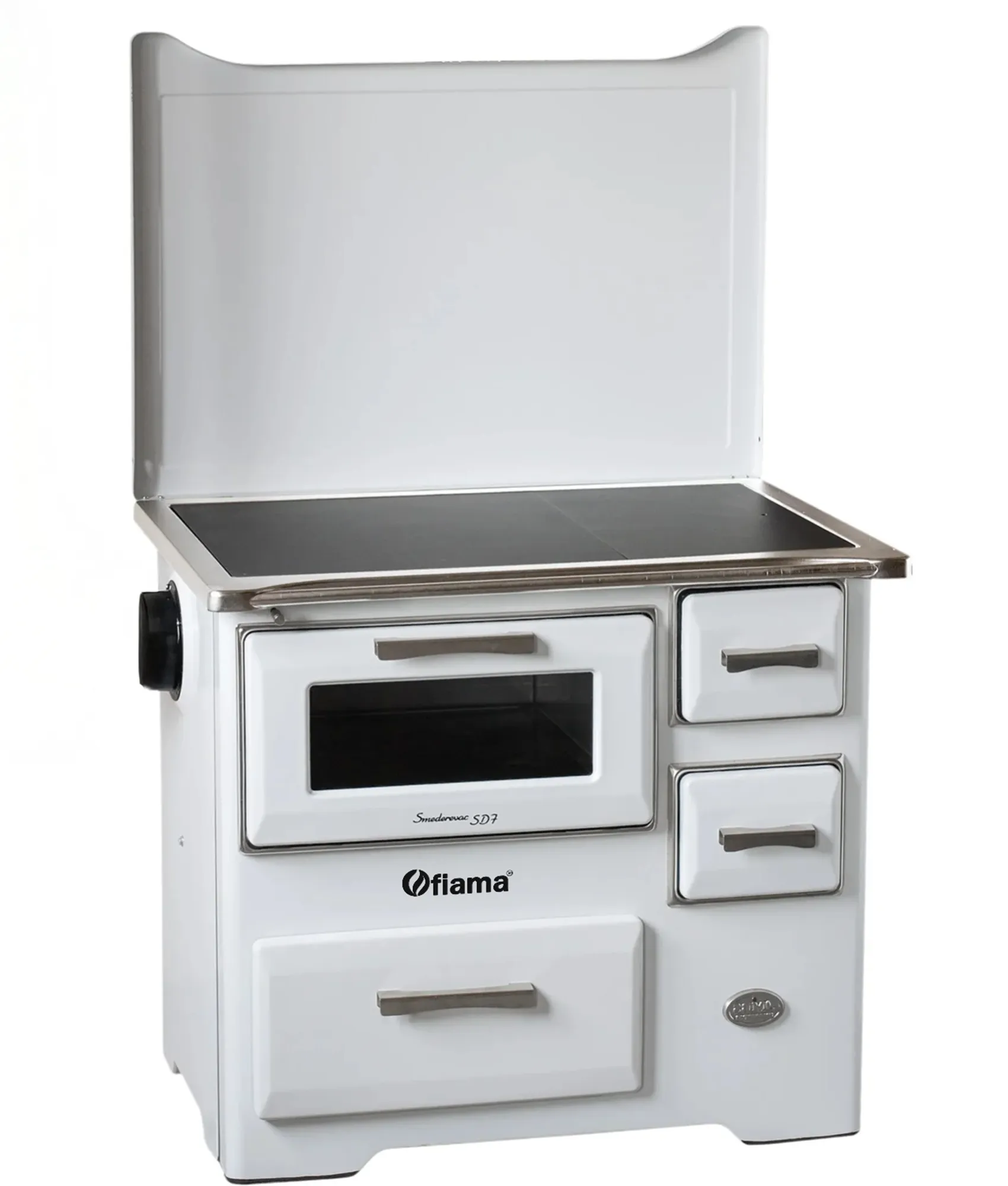 Soba de gatit si incalzit FIAMA SD 7 RS S, 7 Kw, cu cuptor de gatit si plita, evacuare partea stanga