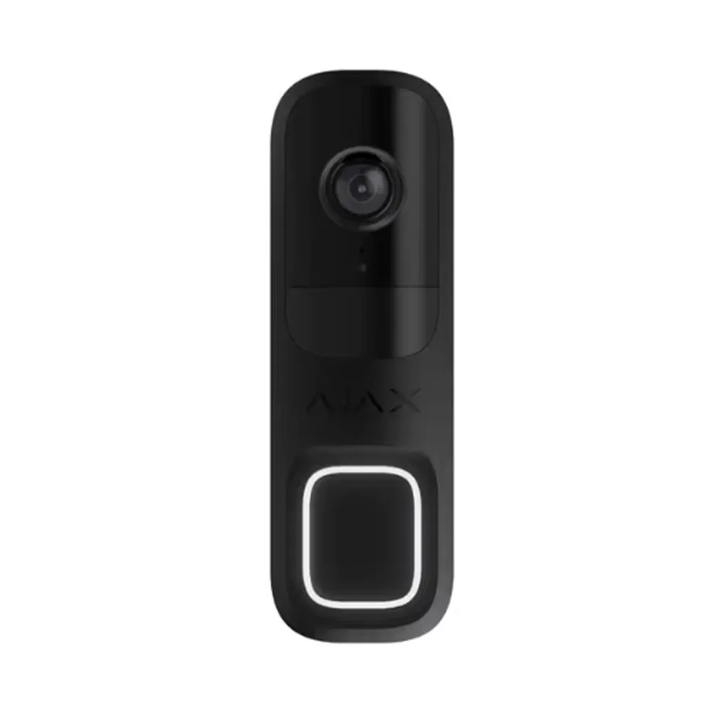Sonerie video WiFi Ajax Video Doorbell, 4MP, unghi 155 grade, negru, AI incorporat, PIR, microfon si difuzor, control din aplicatie