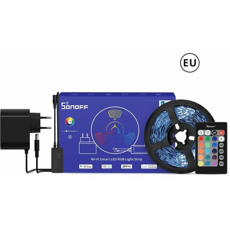 SONOFF Banda LED RGB inteligenta Sonoff L2-Lite, Wi-Fi, Bluetooth, telecomanda, sincronizare muzica, lumina colorata, 5m