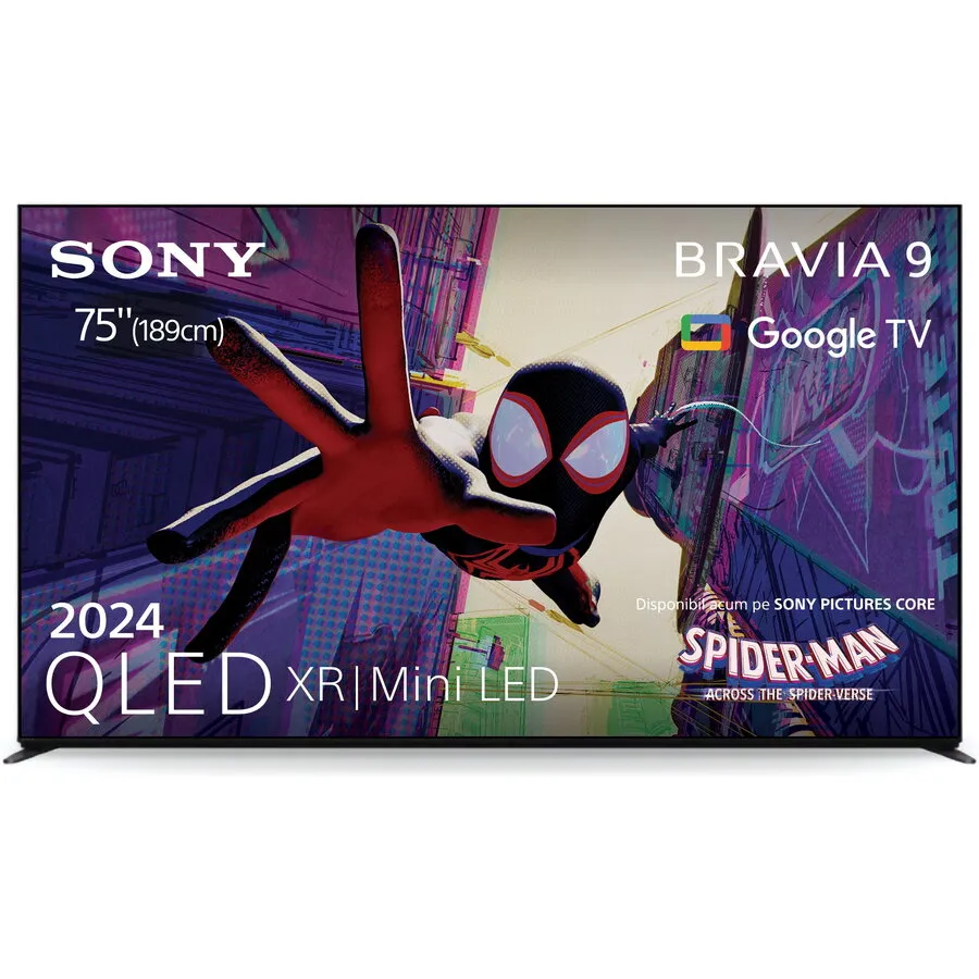 Sony Televizor Sony Bravia 9 QLED XR l Mini LED 75XR90, 189 cm, Smart Google TV, 4K Ultra HD, 100 Hz, Clasa D (Model 2024), Negru