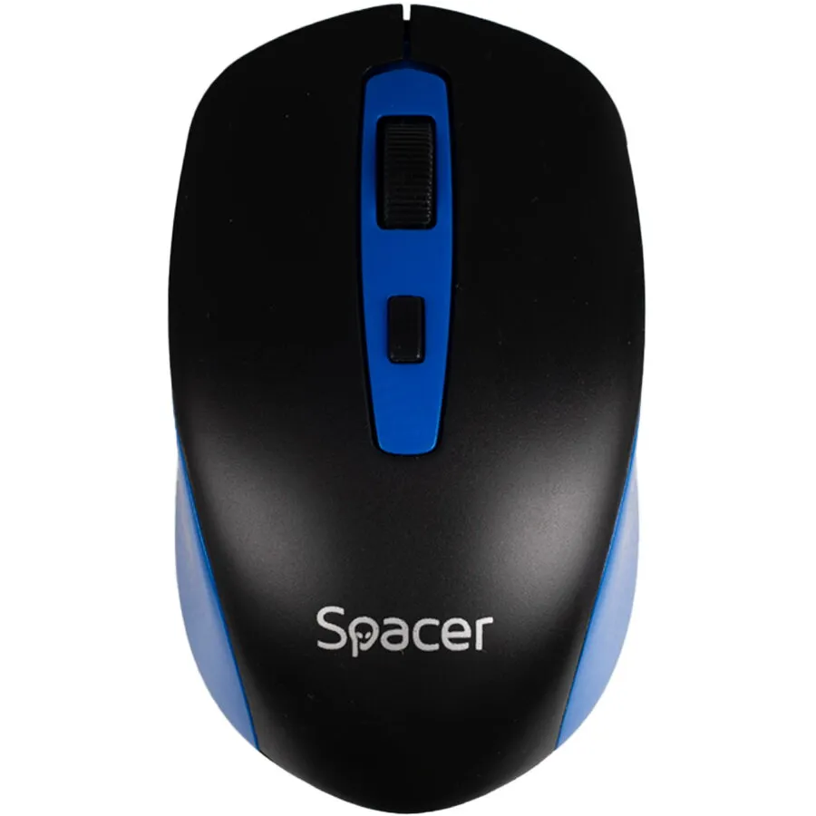 spacer MOUSE Spacer, wireless 2.4GHz, pt. PC sau NB, Optic, 1600 dpi, butoane-scroll 4-1, baterii AAA x 2 - incluse, Negru-albastru, SPMO-WS01-BKBL