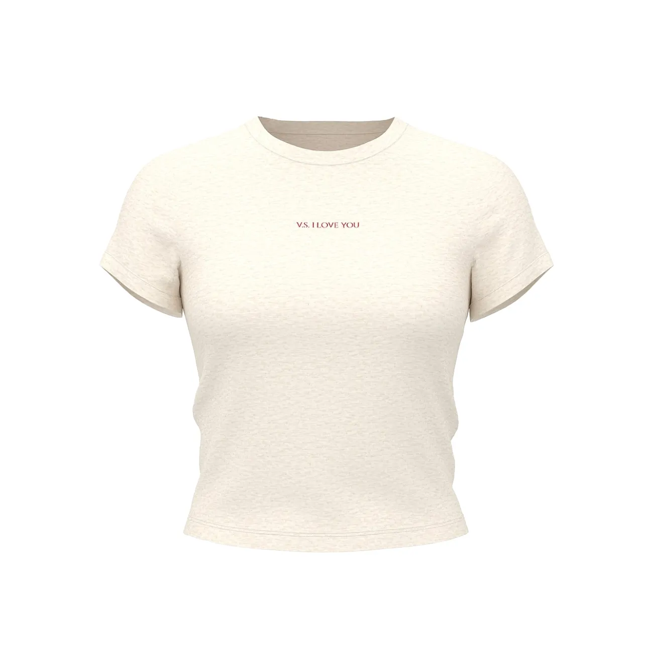 Stretch cotton fitted tee  - heather natural Xl