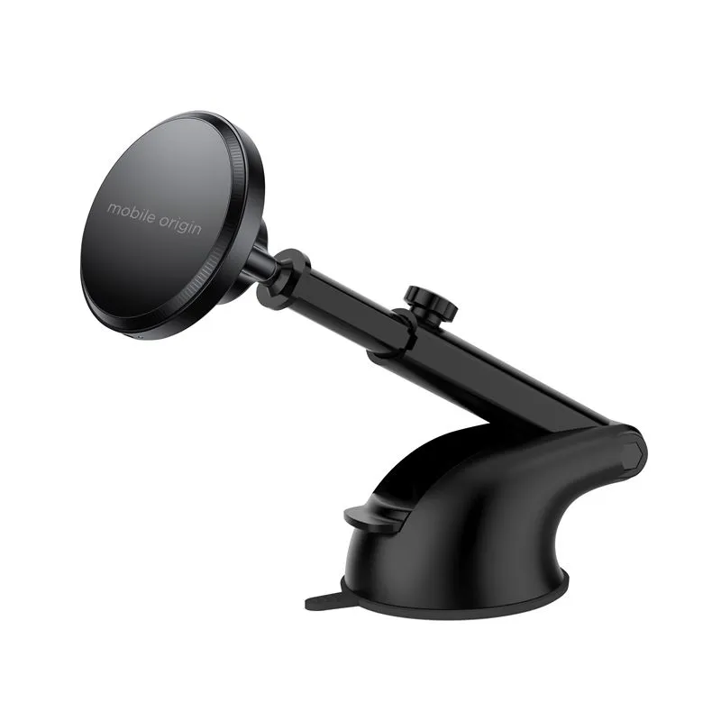 Suport auto Mobile Origin MO4, Dashboard Mount, Compatibil MagSafe, Incarcare Wireless 15W, Rotire 360 grade, Negru