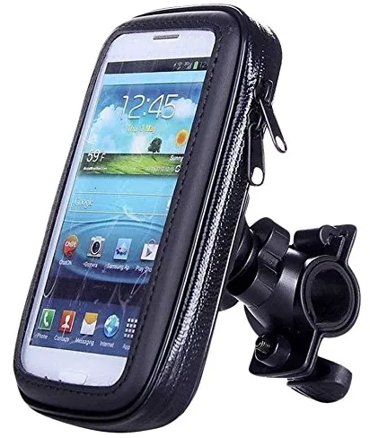 Suport husa telefon mobil LX 01 pentru bicicleta si motocicleta rezistent apa si socuri  touchscreen rotativ negru