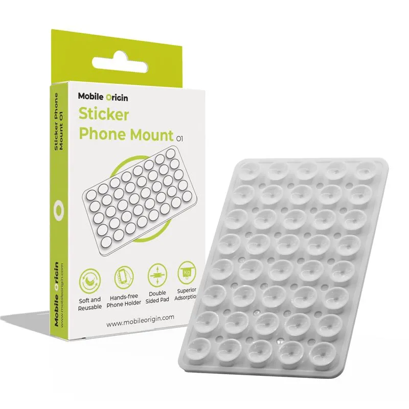 Suport universal telefon Mobile Origin Sticker Mount O1, Clear White