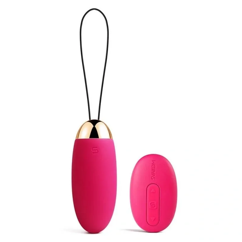 Ou Vibrator Elva SVAKOM, 5 Moduri Vibratii + 5 Intensitati, Silicon, USB, Rosu, 8 cm