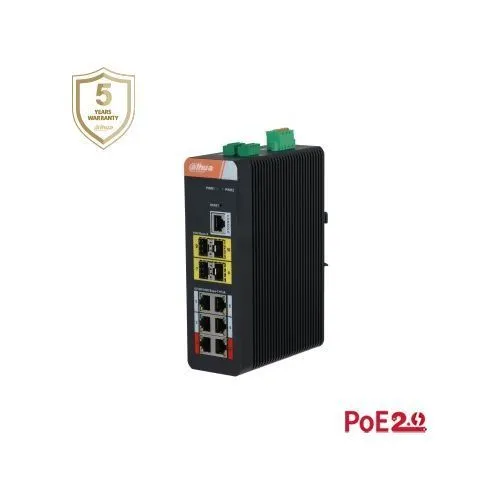 Switch 6 porturi PoE Dahua 28Gbps cu management - PFS4410-6GT-DP-V2