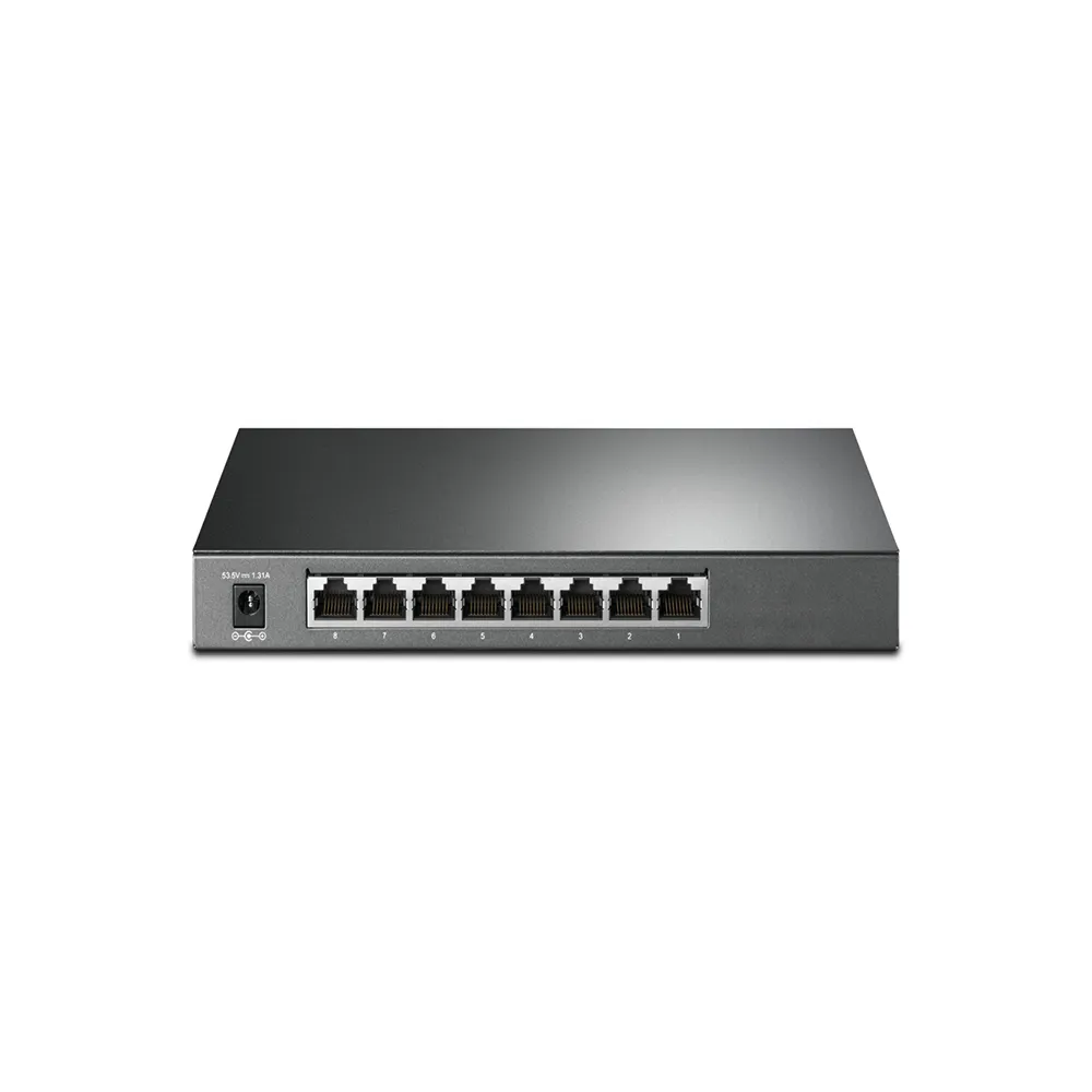 Switch 8 porturi Gigabit JetStream TP-Link TL-SG2008P, 16 Gbps, 10/100/1000 Mbps, 62 W, PoE+, Omada SDN, cu management