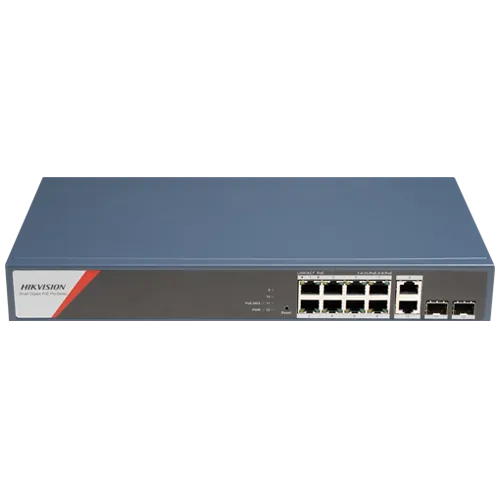 Switch 8 x RJ45 1G PoE 802.3af/at/bt, 2 x RJ45 1G, 2 x SFP 1G, Management - HIKVISION DS-3E1512HP-SI-8P2T2F