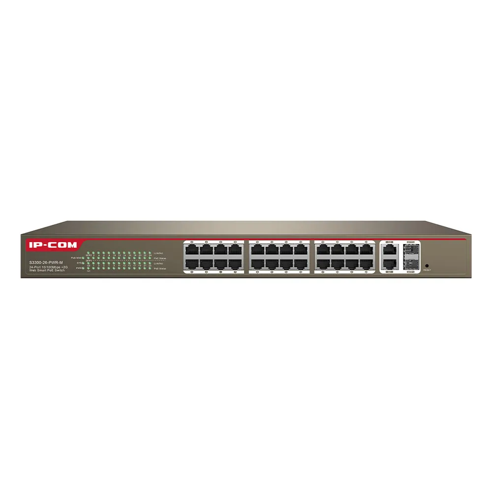 Switch cu 24 de porturi IP-COM S3300-26-PWR-M, 10/100/1000 Mbps, 2 SFP, 16000 MAC, cu management