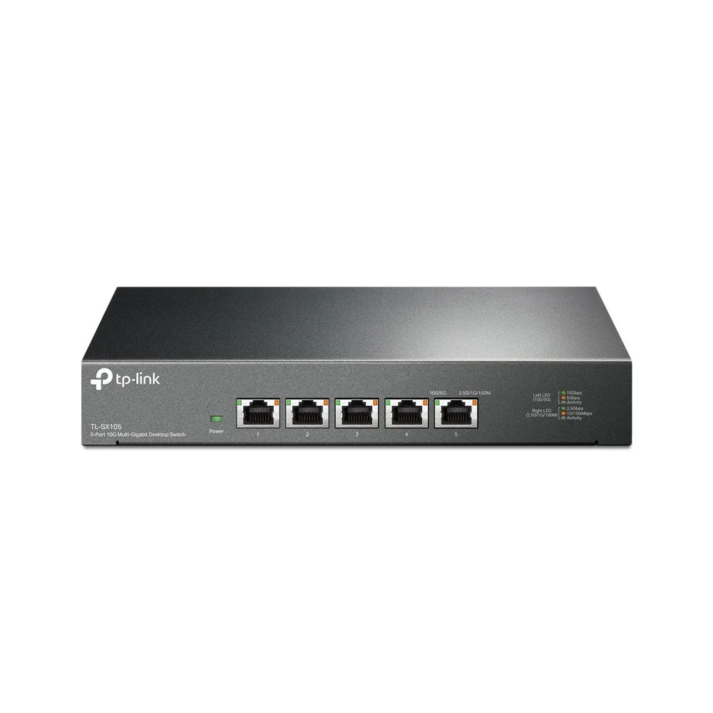 Switch cu 5 porturi Multi-Gigabit TP-Link TL-SX105, 10 Gbps, plug & play, fara management